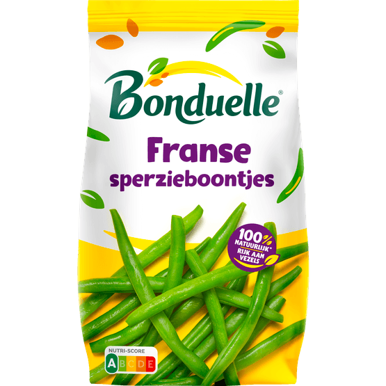 Foto van Bonduelle Franse sperziebonen op witte achtergrond