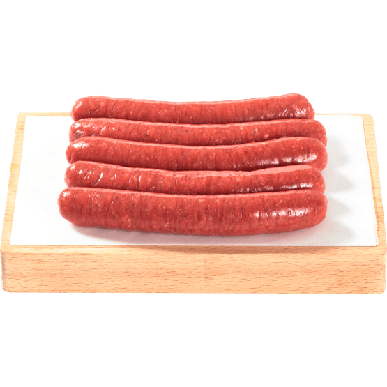 Foto van Vleeschmeesters Varkens chipolata 5 stuks op witte achtergrond