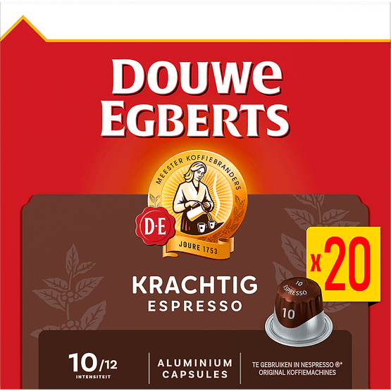 Foto van Douwe Egberts Espresso Krachtig koffiecups voordeelpak op witte achtergrond
