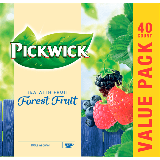 Foto van Pickwick Vruchtenthee forest fruit 40 zk. op witte achtergrond