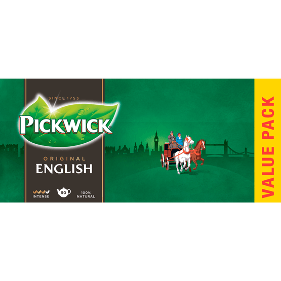 Foto van Pickwick English zwarte thee voor pot voordeelpak op witte achtergrond