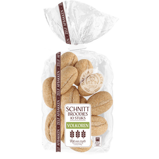 Foto van Bakker van der Akker Schnittbroodjes volkoren op witte achtergrond