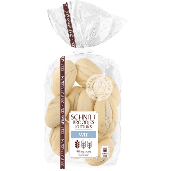 Foto van Bakker van der Akker Schnittbroodjes wit op witte achtergrond
