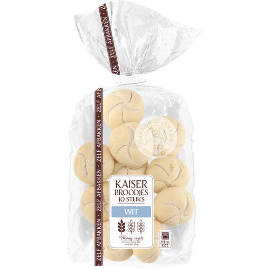 Foto van BAKKER VAN DER AKKER Kaiserbroodjes wit op witte achtergrond