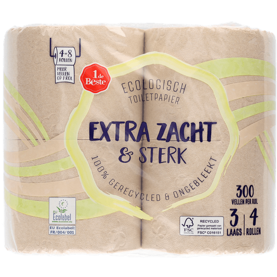 Foto van 1 de Beste Toiletpapier ecologisch 3 laags op witte achtergrond