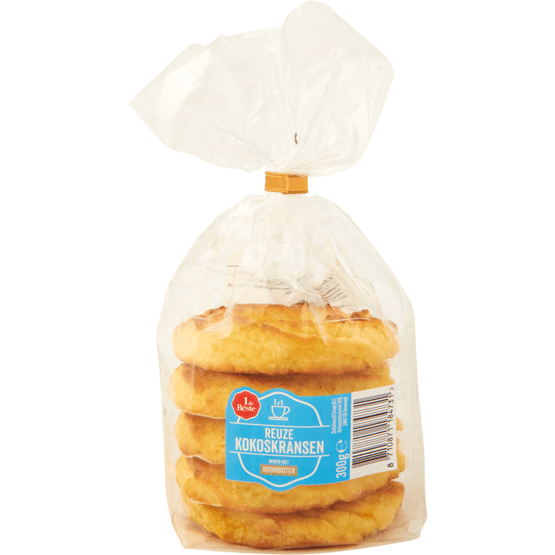 Foto van 1 de Beste Reuze kokoskransen op witte achtergrond