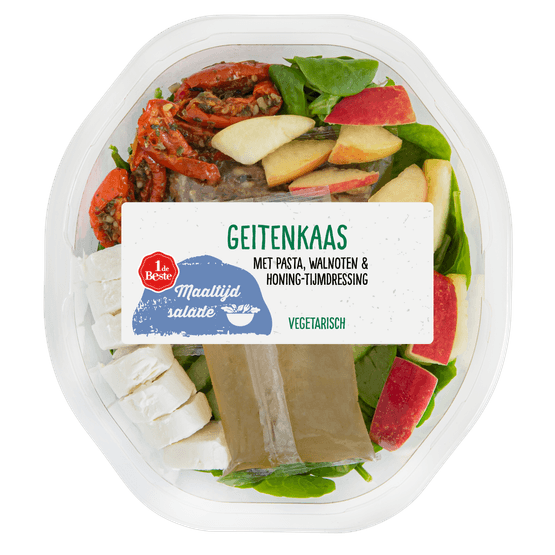 Foto van 1 de Beste Maaltijdsalade geitenkaas op witte achtergrond