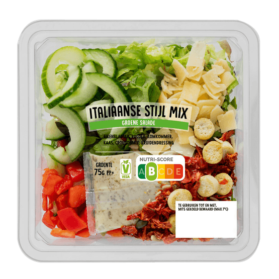 Foto van 1 de Beste Groene salade italiaanse stijl op witte achtergrond