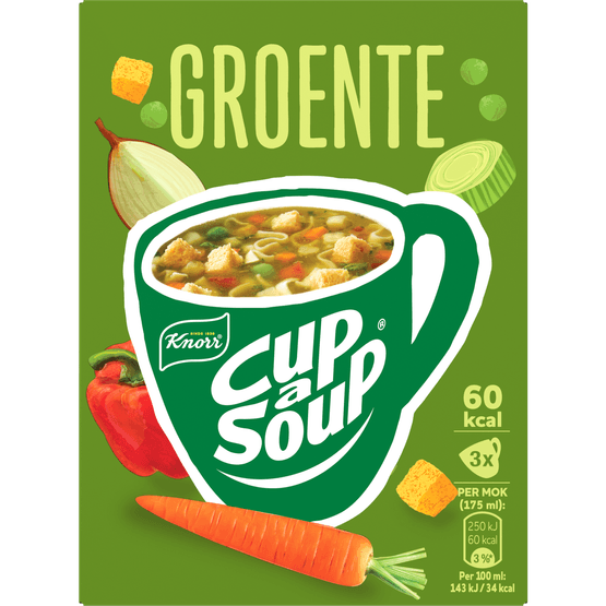 Foto van Knorr Cup-a-soup groente 3 st. op witte achtergrond