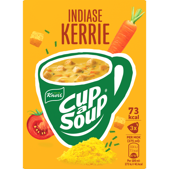 Foto van Knorr Cup-a-soup indiase kerrie 3 st. op witte achtergrond