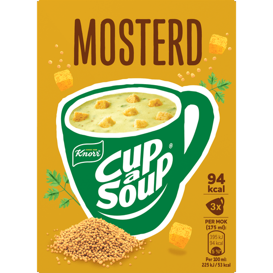 Foto van Knorr Cup-a-soup mosterd 3 st. op witte achtergrond
