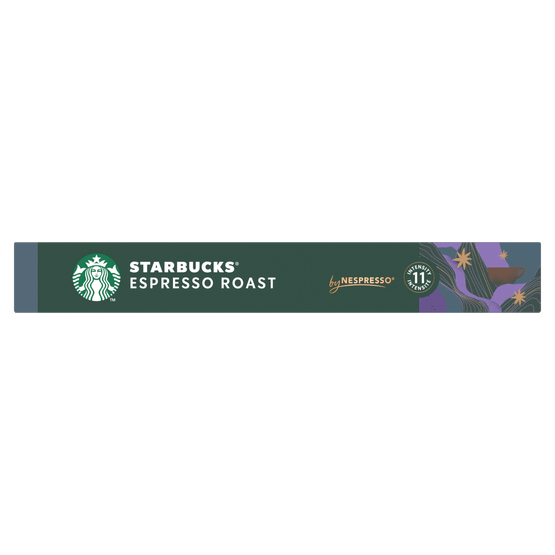 Foto van Starbucks Koffiecups espresso dark roast sterkte 11 op witte achtergrond