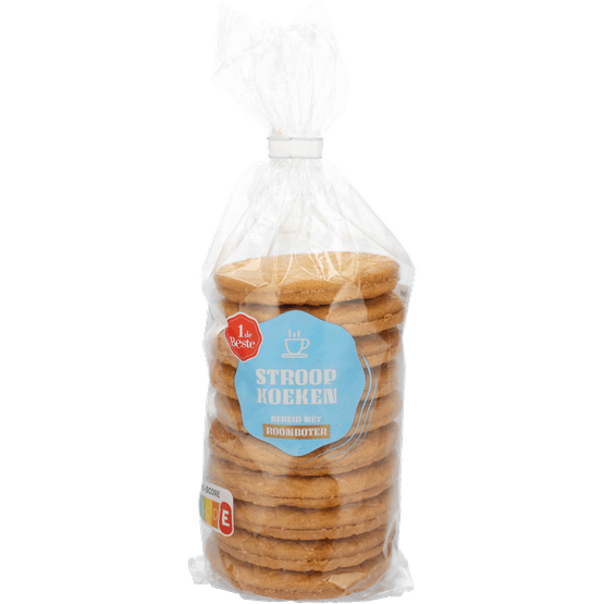 Foto van 1 de Beste Stroopkoeken 10 st. op witte achtergrond