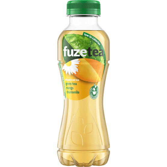 Foto van Fuze tea Mango kamille op witte achtergrond