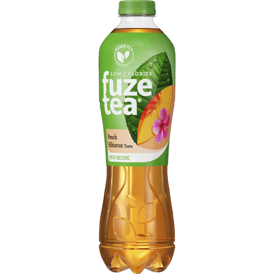 Foto van Fuze tea Ice tea peach hibiscus op witte achtergrond