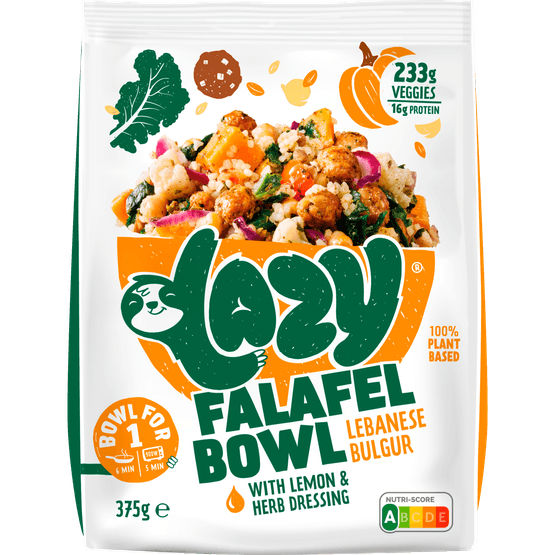 Foto van LAZY Falafel bowl lebanese bulgur op witte achtergrond