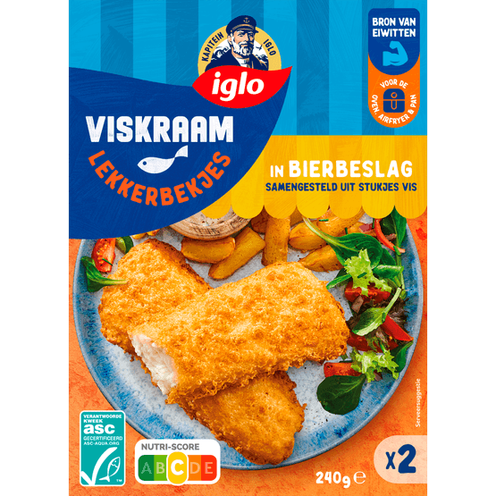 Foto van Iglo Kapiteins Klassiekers lekkerbekje bierbeslag, 2 stuks op witte achtergrond