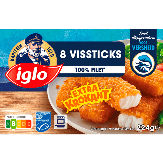 Foto van Iglo Vissticks op witte achtergrond