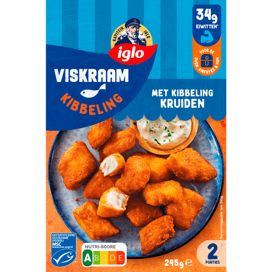 Foto van Iglo Kapiteins klassiekers kibbeling op witte achtergrond