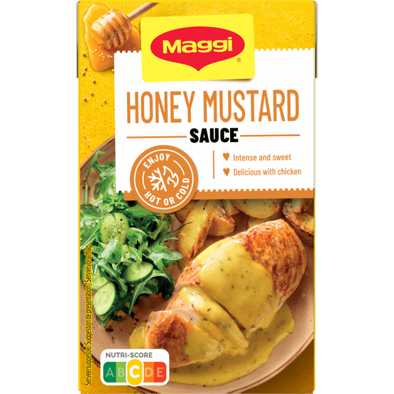 Foto van Maggi Honey mustard sauce op witte achtergrond