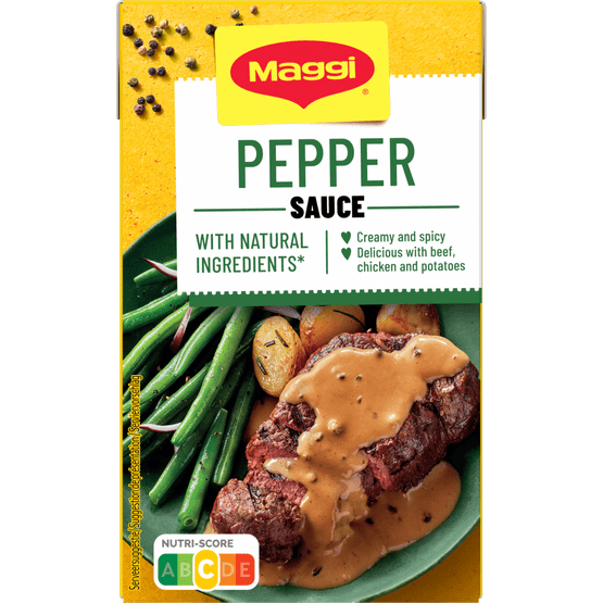 Foto van Maggi Peper saus op witte achtergrond
