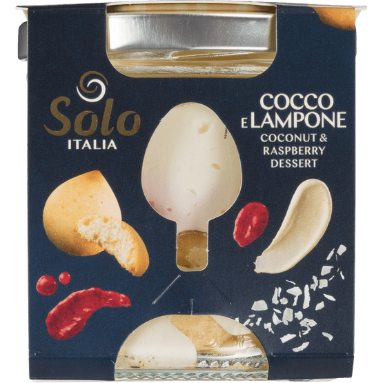 Foto van Solo Italia Kokos framboos op witte achtergrond