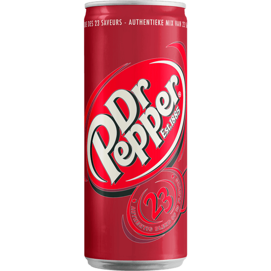 Foto van Dr Pepper Regular op witte achtergrond