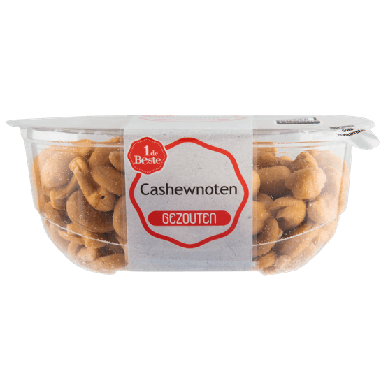 Foto van 1 de Beste Cashewnoten gezouten op witte achtergrond