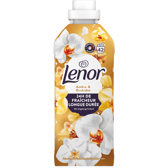 Foto van Lenor Wasverzachter amber orchidee 42wb op witte achtergrond