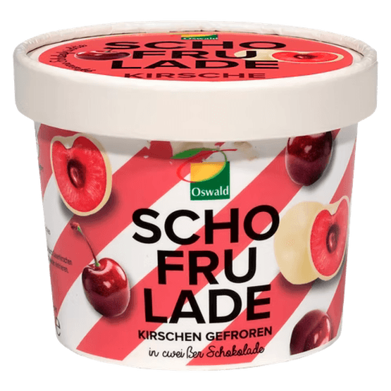 Foto van Kers in witte chocolade op witte achtergrond