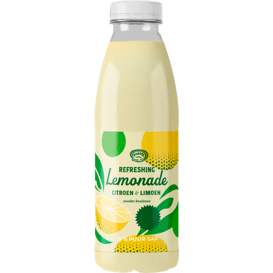 Foto van Fruity Juice Limonade citroen-limoen op witte achtergrond