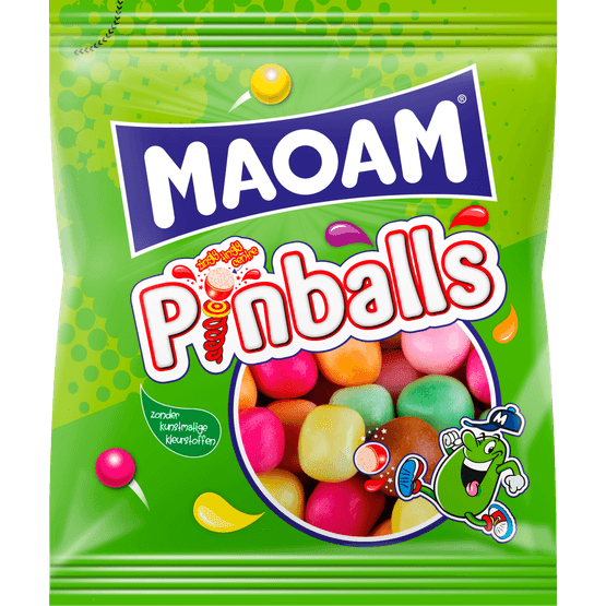 Foto van Maoam Pinballs op witte achtergrond