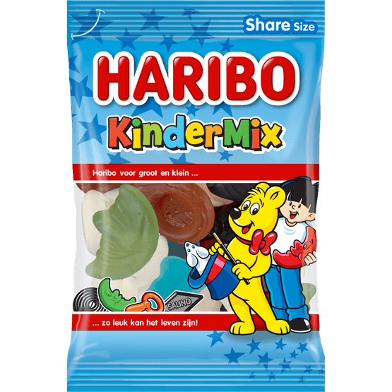 Foto van Haribo Kindermix op witte achtergrond
