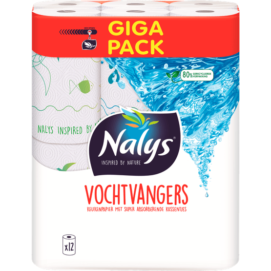 Foto van Nalys Keukenpapier vochtvangers op witte achtergrond