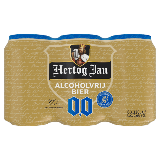 Foto van Hertog Jan Pilsener 0.0 6x33 cl op witte achtergrond