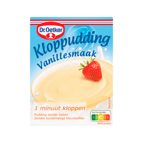 Foto van Dr. Oetker Kloppudding vanille op witte achtergrond