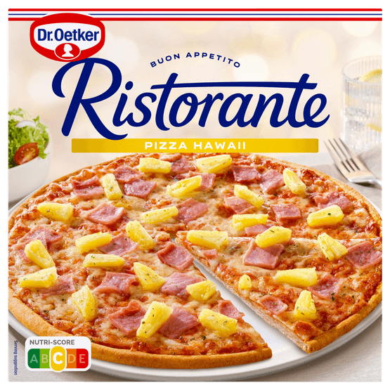 Foto van Dr. Oetker Ristorante pizza hawaii op witte achtergrond