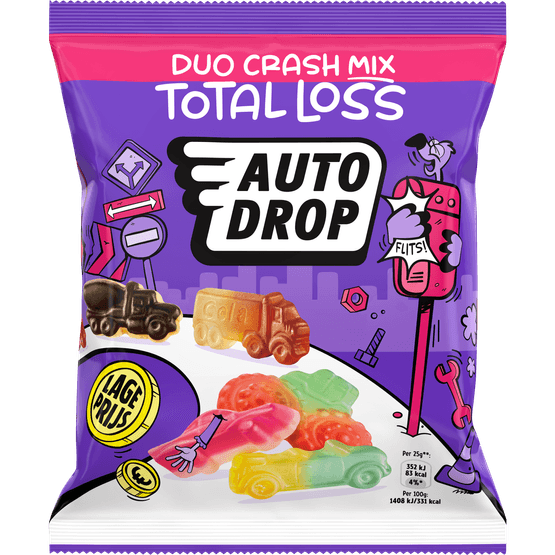 Foto van Autodrop Total loss duo crash mix op witte achtergrond
