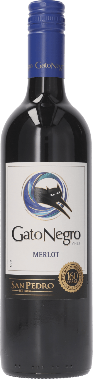 Foto van Gato Negro Merlot op witte achtergrond