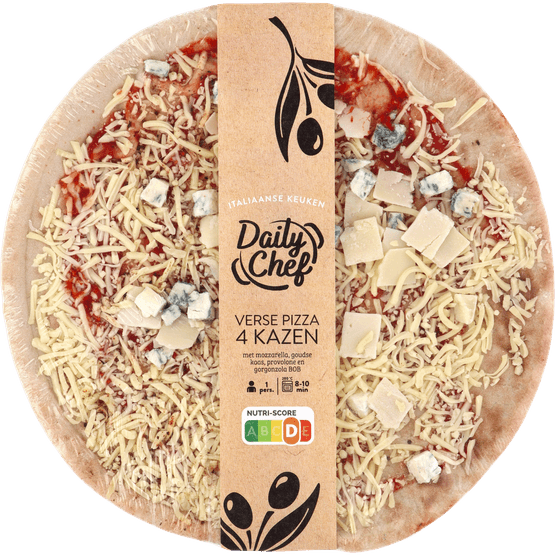 Foto van Daily Chef Verse pizza 4 kazen op witte achtergrond