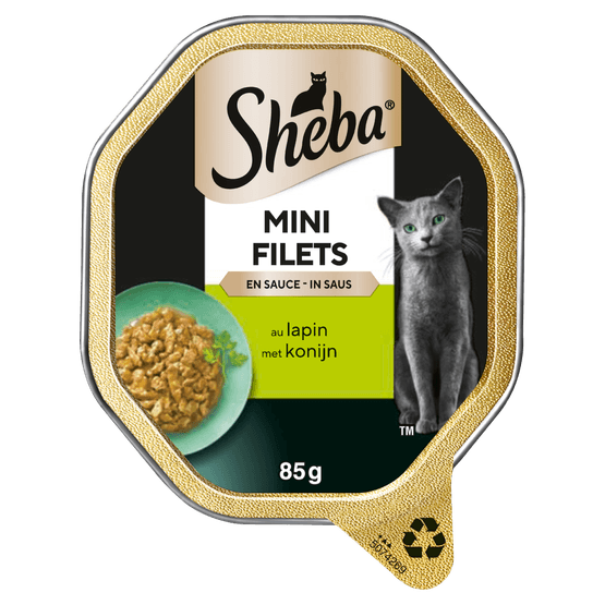 Foto van Sheba Kuipje mini filet in saus wild & konijn op witte achtergrond