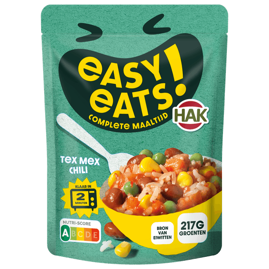 Foto van Hak Easy eats Tex mex chili op witte achtergrond