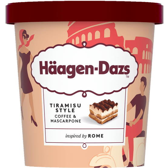 Foto van Häagen-Dazs Tiramisu style op witte achtergrond
