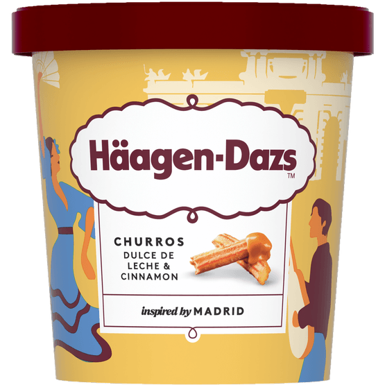 Foto van Häagen-Dazs Churros op witte achtergrond