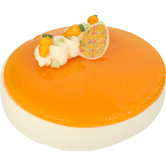 Foto van Luxe taart mango op witte achtergrond