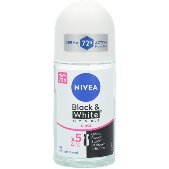 Foto van Nivea Deoroller black & white invisible op witte achtergrond