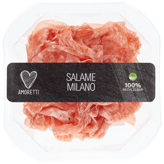 Foto van Amoretti Salami milano op witte achtergrond