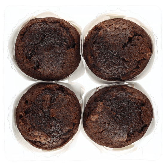 Foto van 1 de Beste Muffin chocola 4st op witte achtergrond