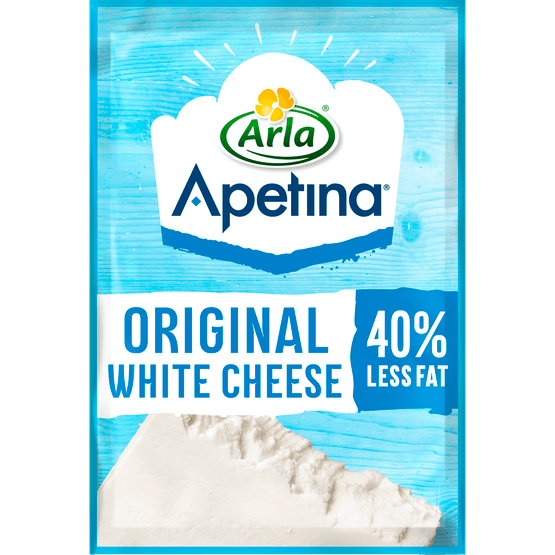 Foto van Apetina White cheese 22+ plak op witte achtergrond