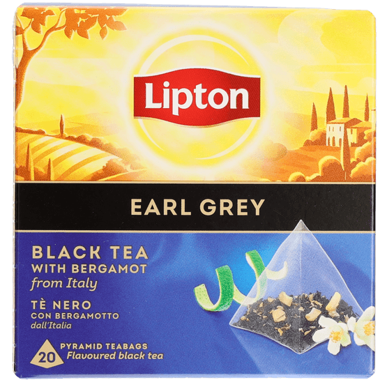 Foto van Lipton Earl grey thee discovery collection op witte achtergrond